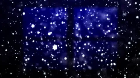 Winter window and falling snow Stock Footage 8962226