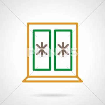 Winter window color simple line vector icon Stock Illustration