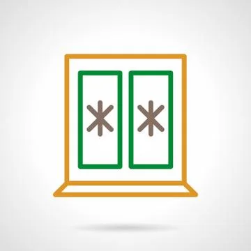 Winter window color simple line vector icon Ilustración de archivo