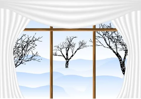 Winter window Stock Illustration