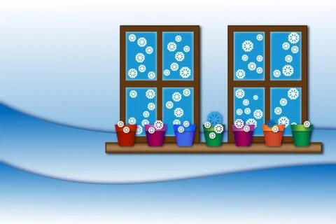 Winter window Stock Illustration