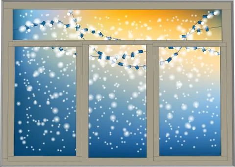 Winter window Illustrazione stock