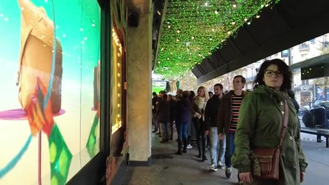 Winter window shopping in Paris Stock Footage 221232785