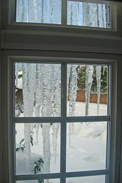 Winter window view. Stock Photos
