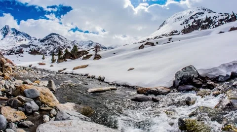 Winter Windy River Motionlapse 4k Stock Footage 62376310
