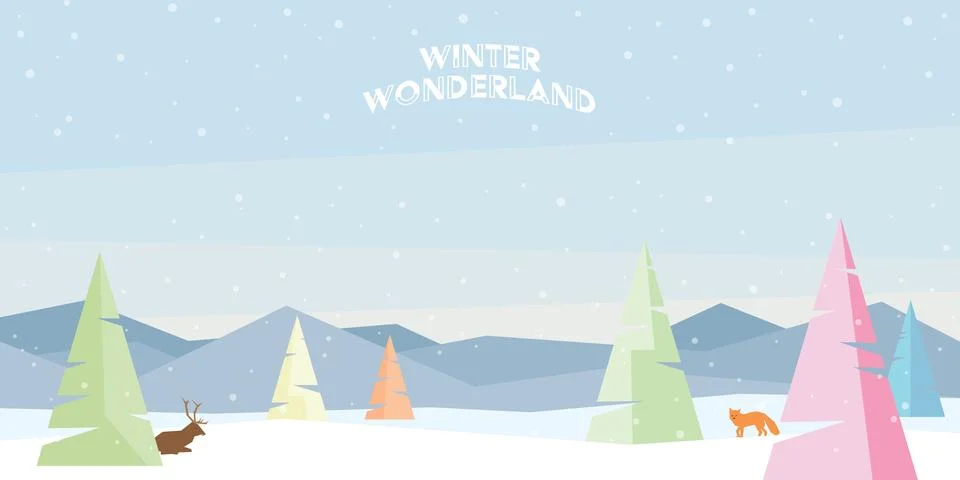 Winter Wonderland geometric elements vector illustration. Merry Christmas g.. Illustrazione stock