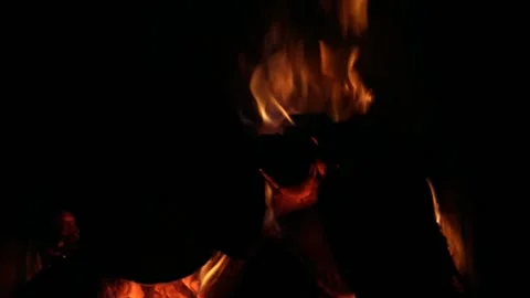 Winter wood heating with fireplace. Stock Footage 201341429