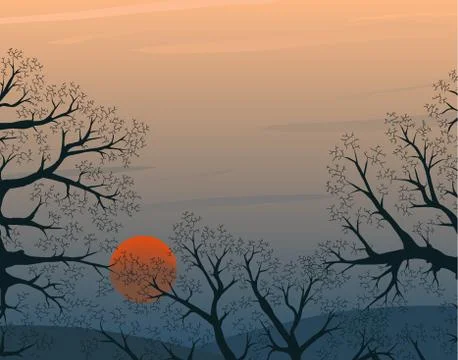 Winter wood Stock-Illustration