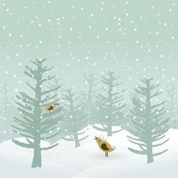 Winter wood2 Stock Illustration