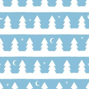 Winter woodland seamless vector pattern Stock-Illustration