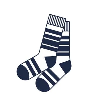 Winter wool socks isolated vector icon Stock Illustration