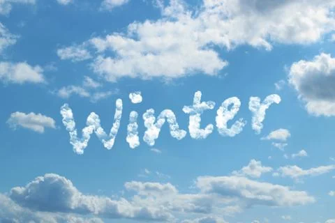 Winter word on cloud Illustrazione stock