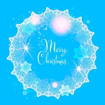 Winter wreath background Stock Illustration