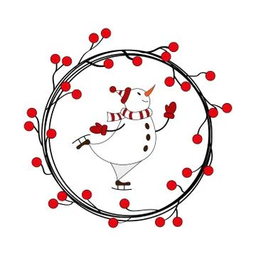 Winter wreath Stock Illustration