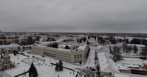 Winter Yaroslavl on a cloudy day Stock Footage 89462631