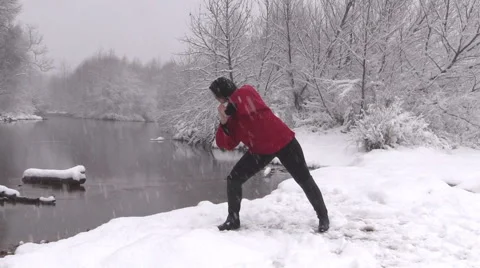 Winter Yoga Practice Stock-Footage 45615007