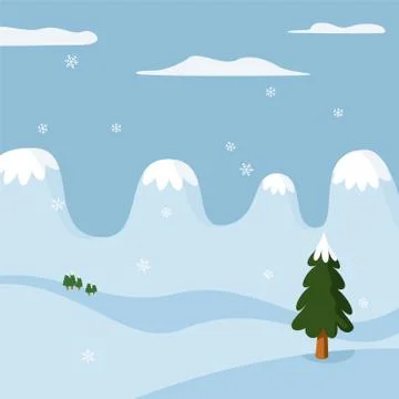 Winter_landscape Stock Illustration