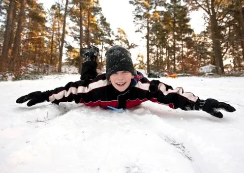 Winterfun on belly Stock Photos