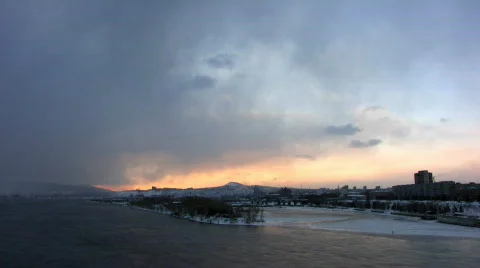 Winter,river,sunrise 1  Video stock 644247