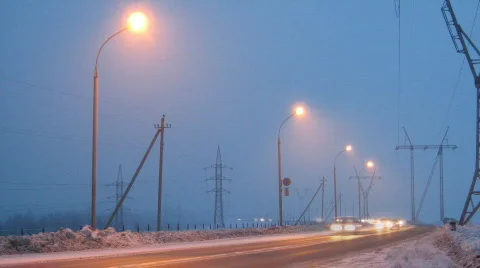 WinterRoad time lapse 스톡 동영상 539678