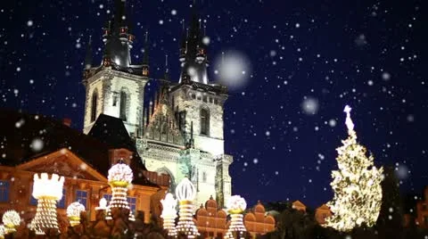 Winter's night in Prague Video stock 24647443