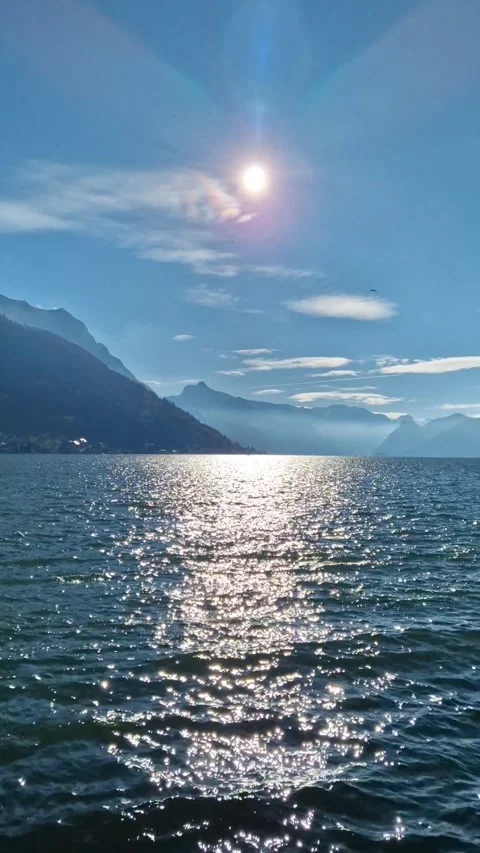 Wintersun at the lake Stock Footage 306953012