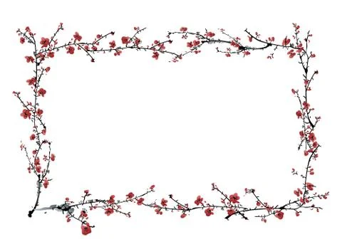 Wintersweet frame Stock Illustration