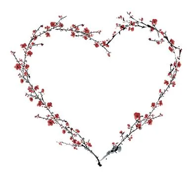Wintersweet heart Stock Illustration