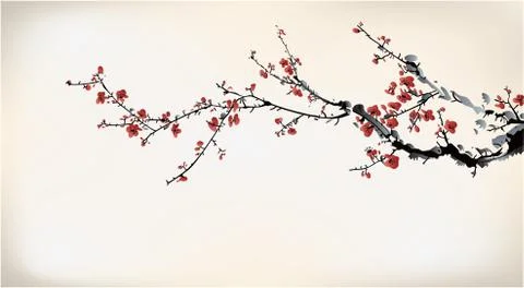 Wintersweet 스톡 일러스트