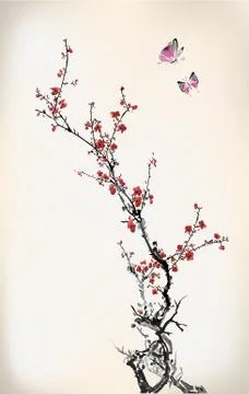 Wintersweet Stock Illustration