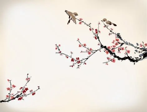 Wintersweet Stock Illustration