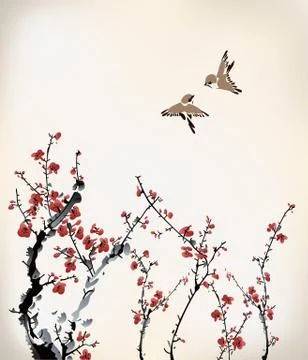 Wintersweet Stock Illustration