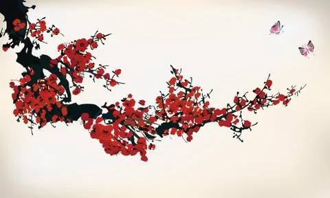 Wintersweet Stock Illustration