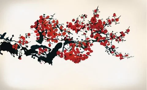 Wintersweet 스톡 일러스트