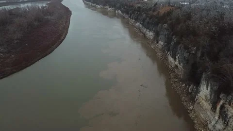 Wintert on Osage river Stock Footage 208344143