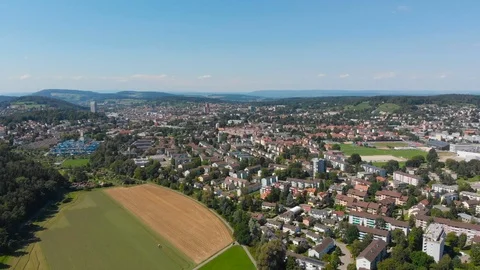 Winterthur From southeast - 2K Stock Footage