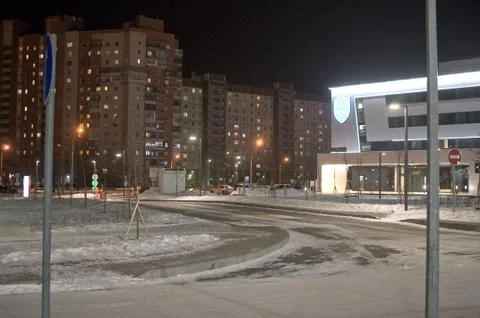 Wintertime in city Stock Photos