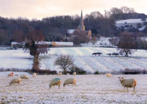 Wintertime in the cotswolds Stock Photos