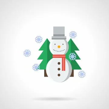 Wintertime flat color vector icon Stock Illustration