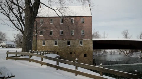 Wintertime at the Mill Stock Footage 33254360
