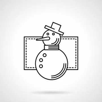 Wintertime symbol flat line vector icon Stock Illustration