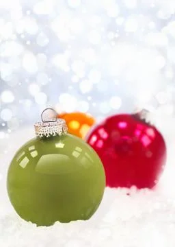 Wintery christmas decorations Stock Photos