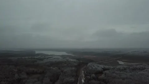 Wintery highway Stock Footage 208256200
