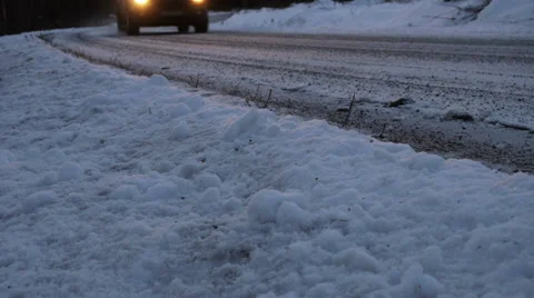 Wintery road Stock Footage 33415786