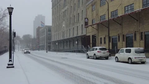 Wintery Street Stock Footage 170013995