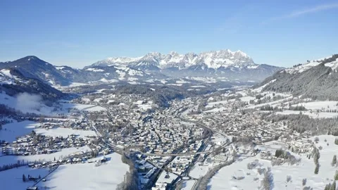 Wintry Kitzbuehel in the middle of the Alps, Tirol, Austria Stock Footage 228690484