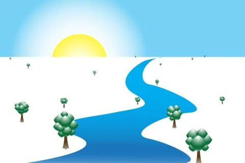 Wintry Scene Stock Illustration