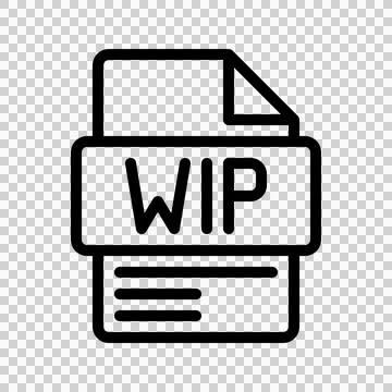 WIP Outline Icon. Work in Progress WIP outline icon for project tracking Stock Illustration