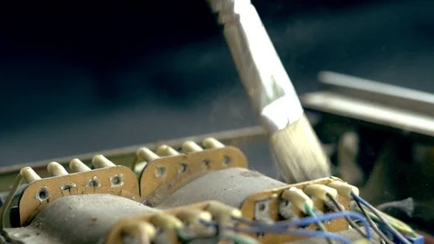 Wipe the dust from old equipment Stock Footage 93173248