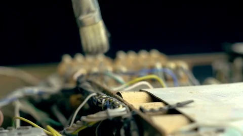 Wipe the dust from old equipment Stock Footage 93928366